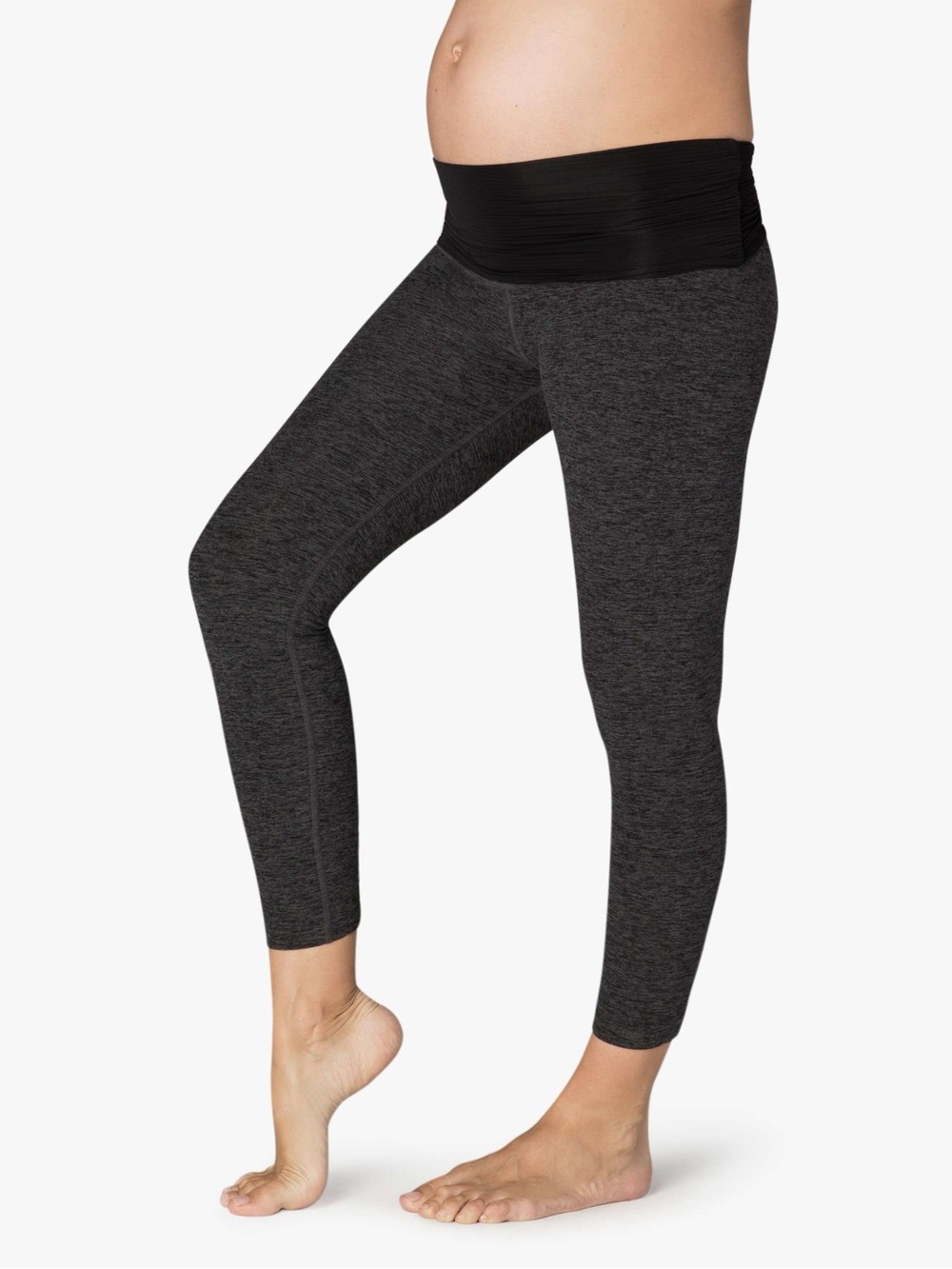 Beyond the Bump Yoga Love the Bump Capri Maternity Leggings Small Black Gray